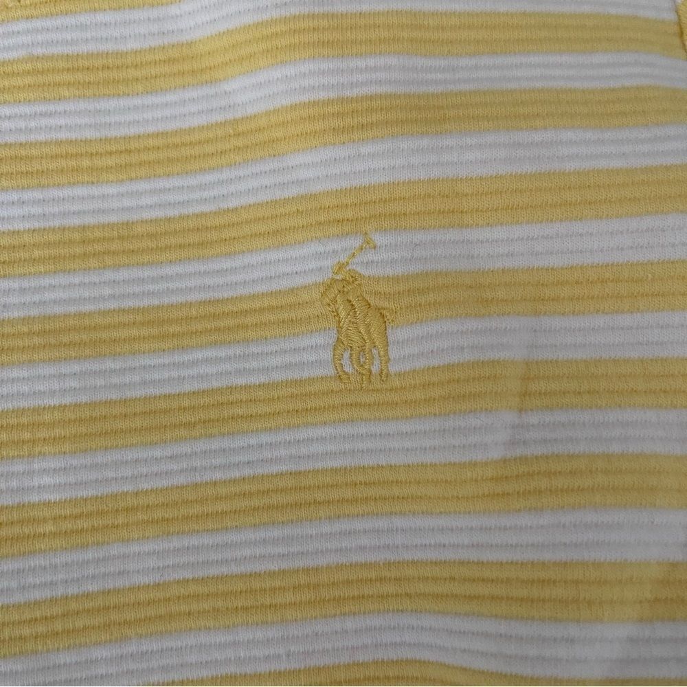 Polo Ralph Laurenâyellow white striped pleated dress girls size L 12-14 - Picture 2 of 7